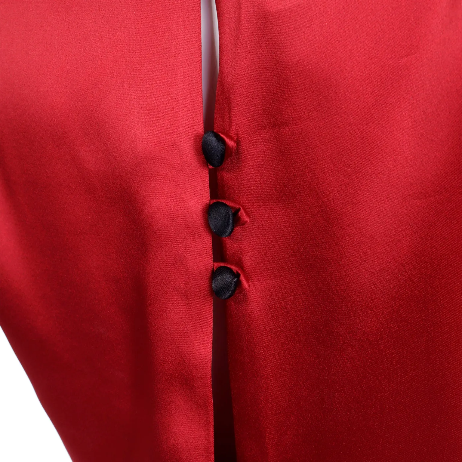 1990s Moschino Vintage Red & Black Evening Dress w Flower Appliques
