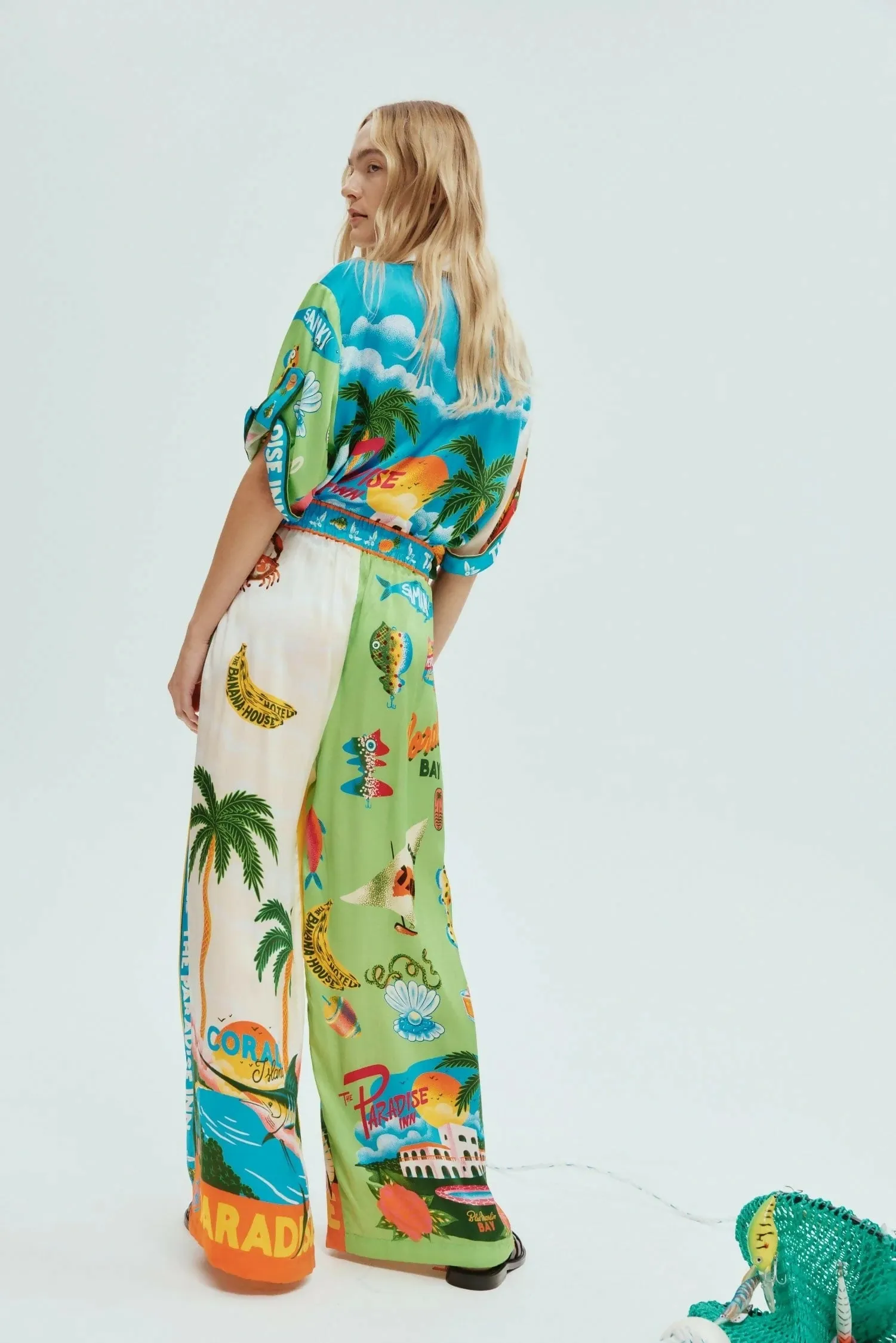 Alemais Paradiso Silk Shirt & Pants Set Size 12