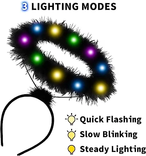 Black LED Angel Halo Headband