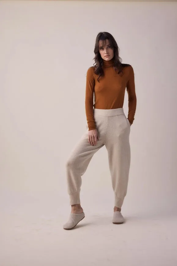 Cashmere Wool Sweater Jogger Pants