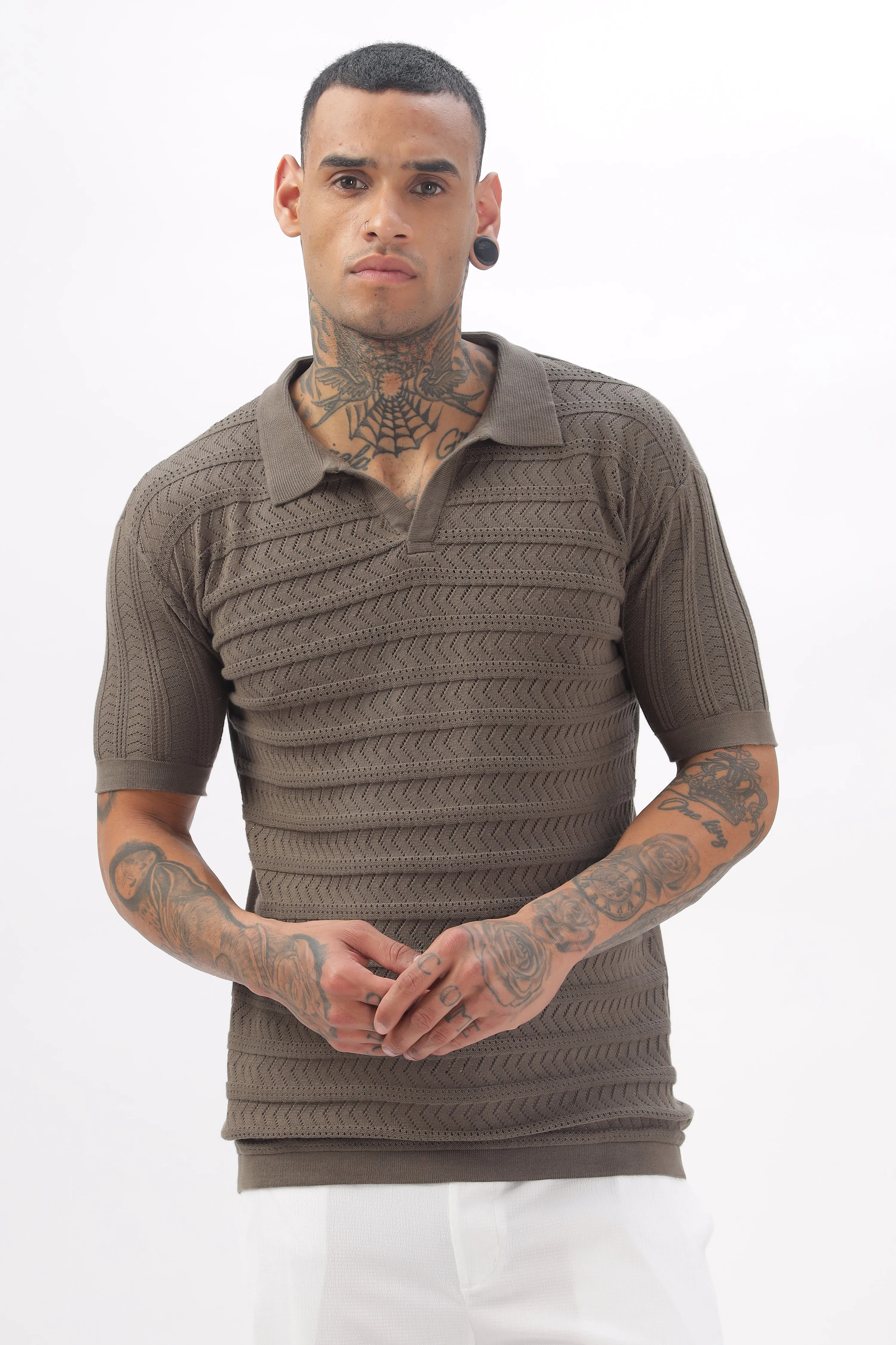 Chevron Classic Grey Polo T-shirt