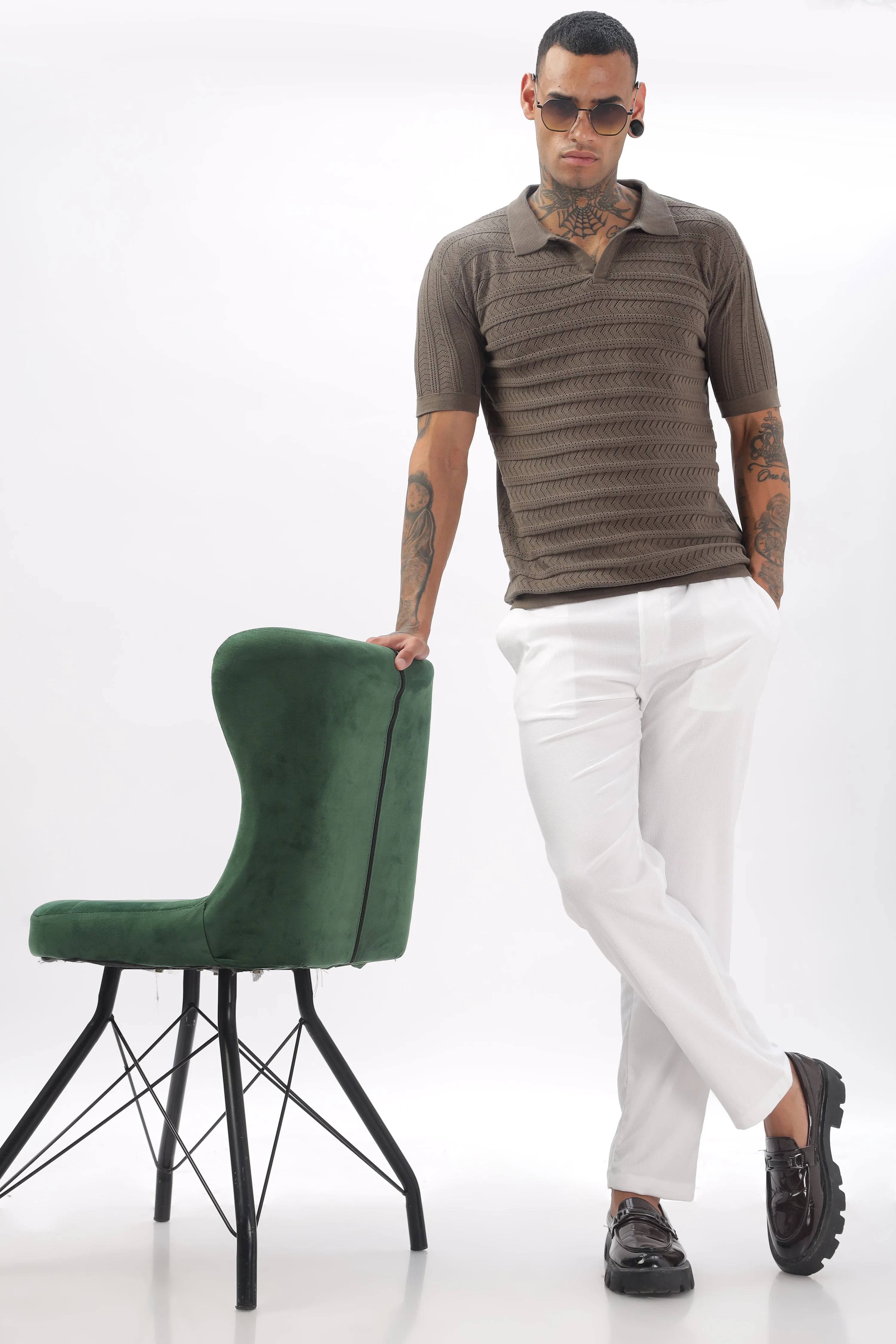 Chevron Classic Grey Polo T-shirt