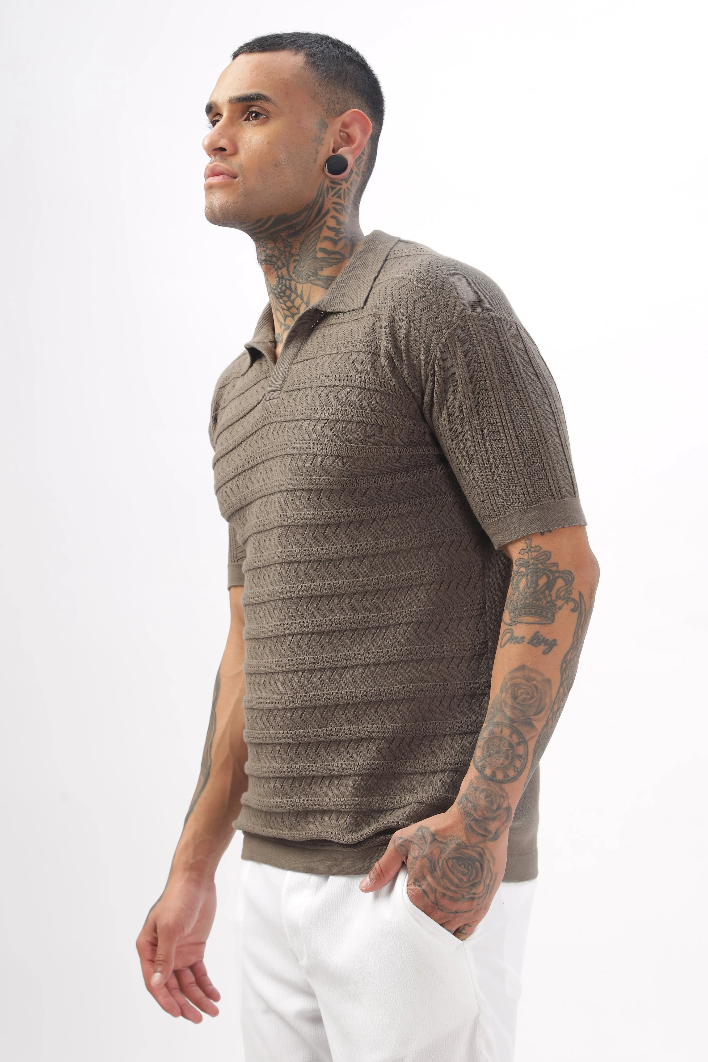 Chevron Classic Grey Polo T-shirt