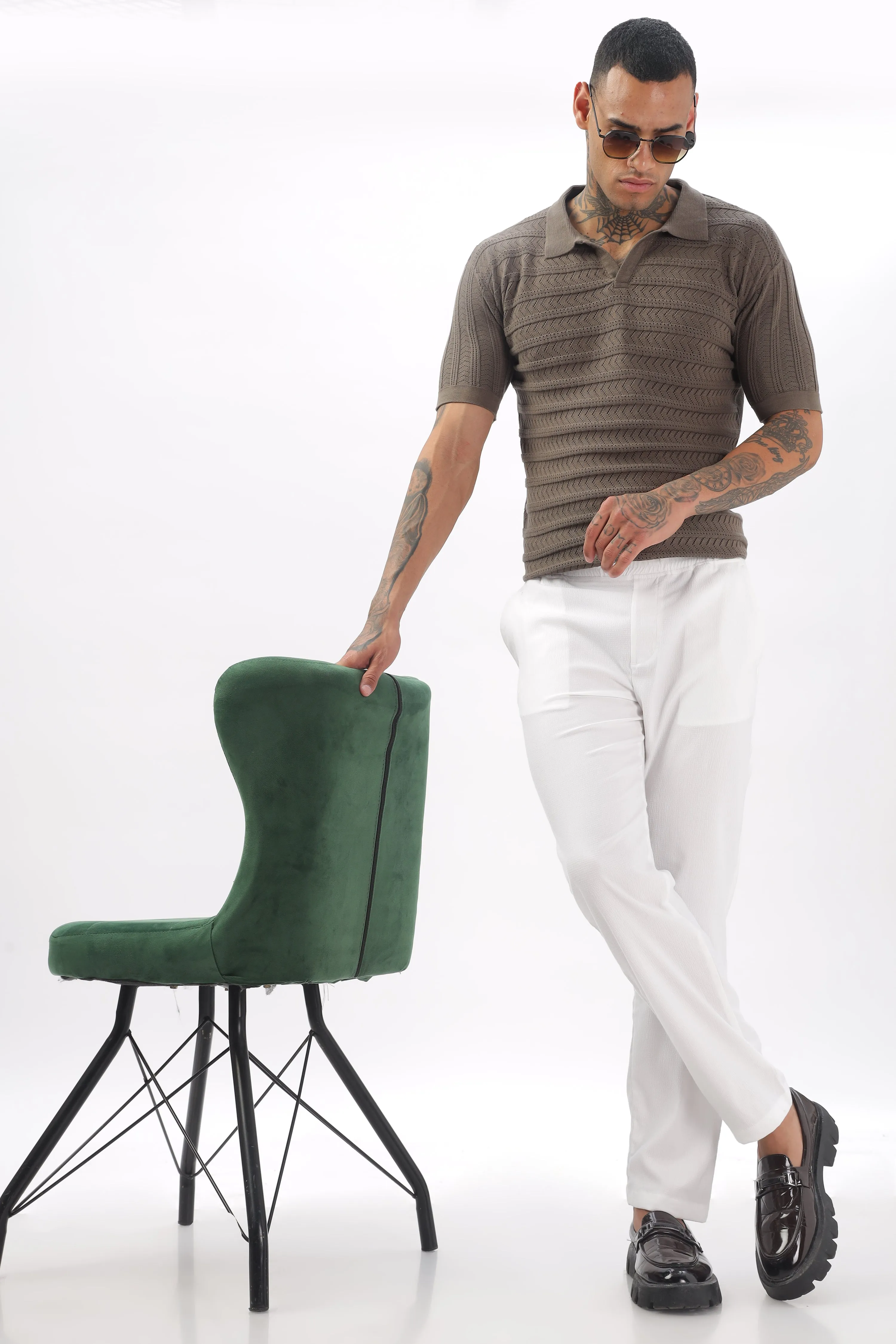 Chevron Classic Grey Polo T-shirt