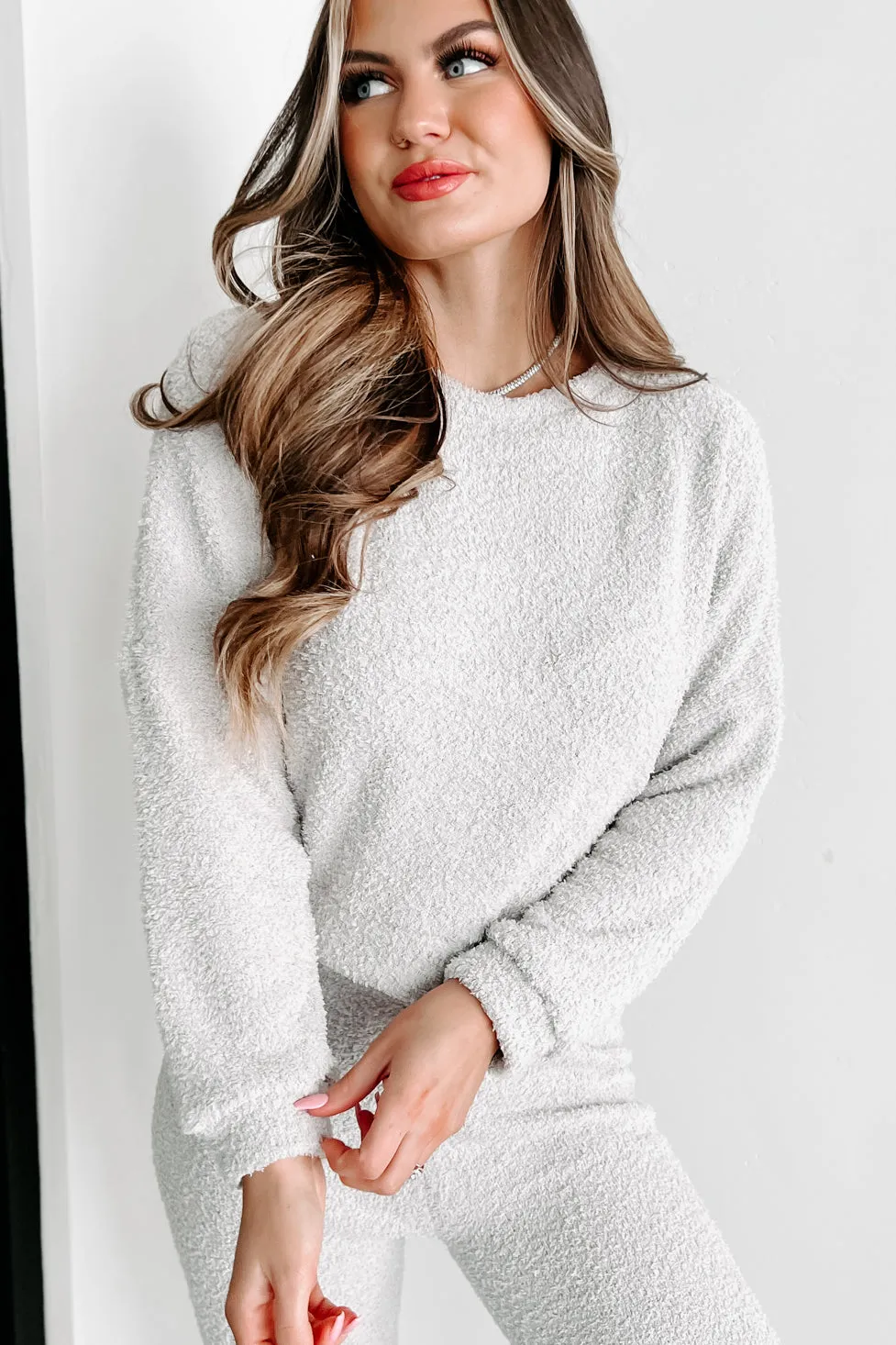 Completely Cozy Fuzzy Two-Piece Set (Grey)