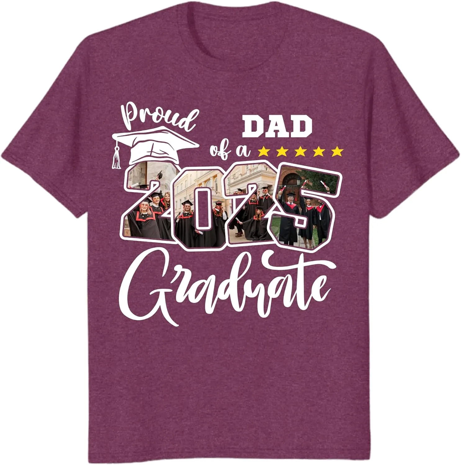 Custom Photo 2025 Graduation Matching Family T-Shirts, Personalized Graduate Senior Shirts, Proud of Grad Customizable Tee