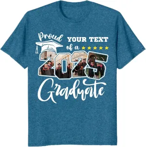 Custom Photo 2025 Graduation Matching Family T-Shirts, Personalized Graduate Senior Shirts, Proud of Grad Customizable Tee