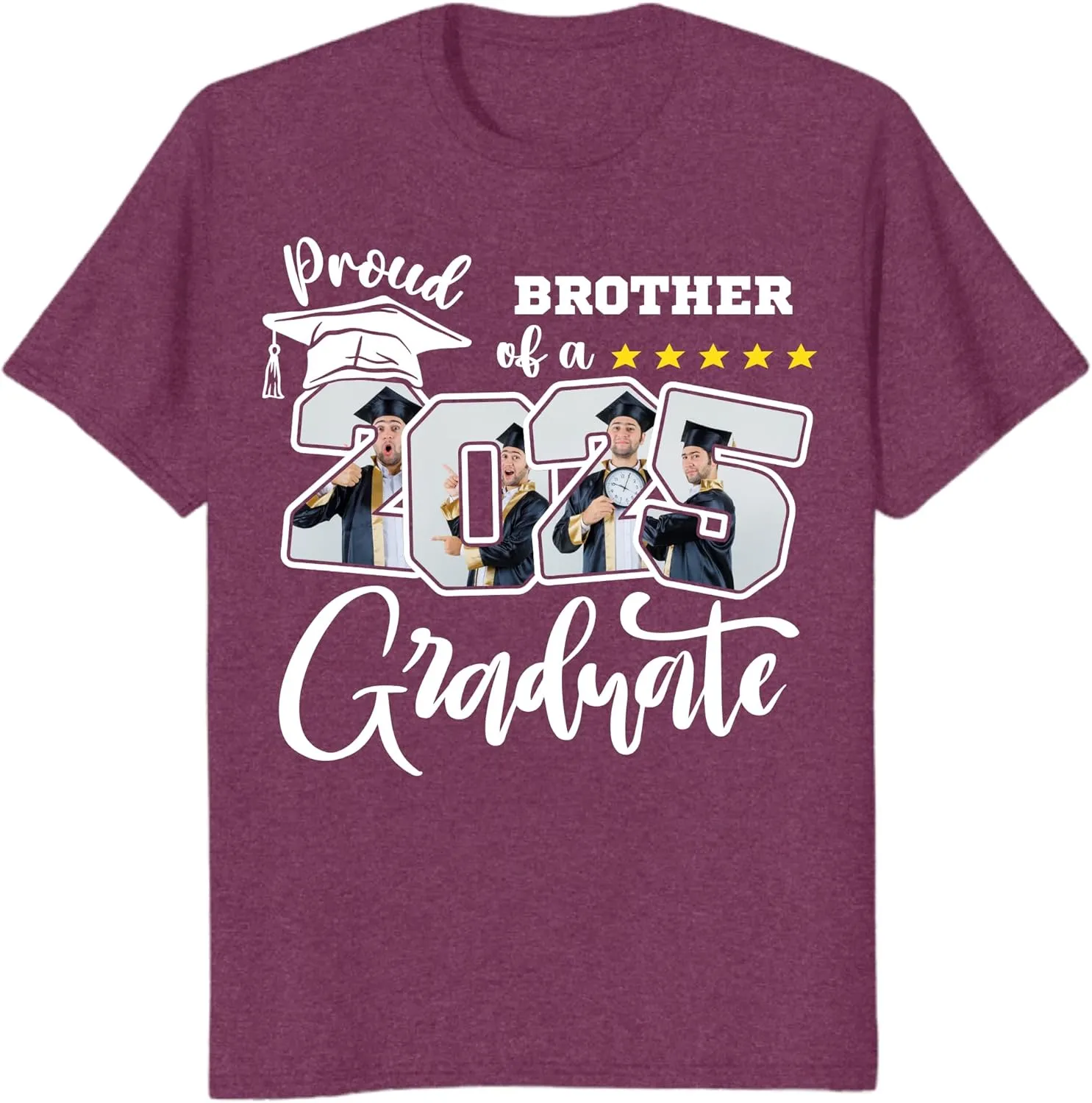 Custom Photo 2025 Graduation Matching Family T-Shirts, Personalized Graduate Senior Shirts, Proud of Grad Customizable Tee
