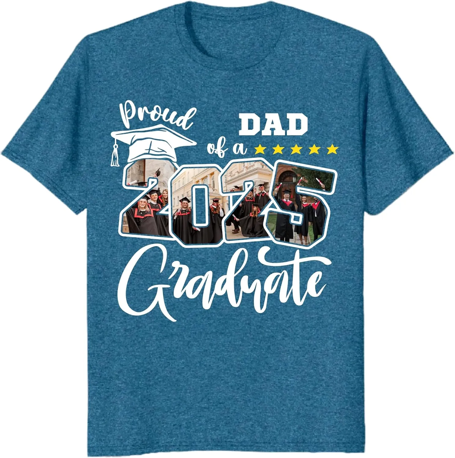 Custom Photo 2025 Graduation Matching Family T-Shirts, Personalized Graduate Senior Shirts, Proud of Grad Customizable Tee