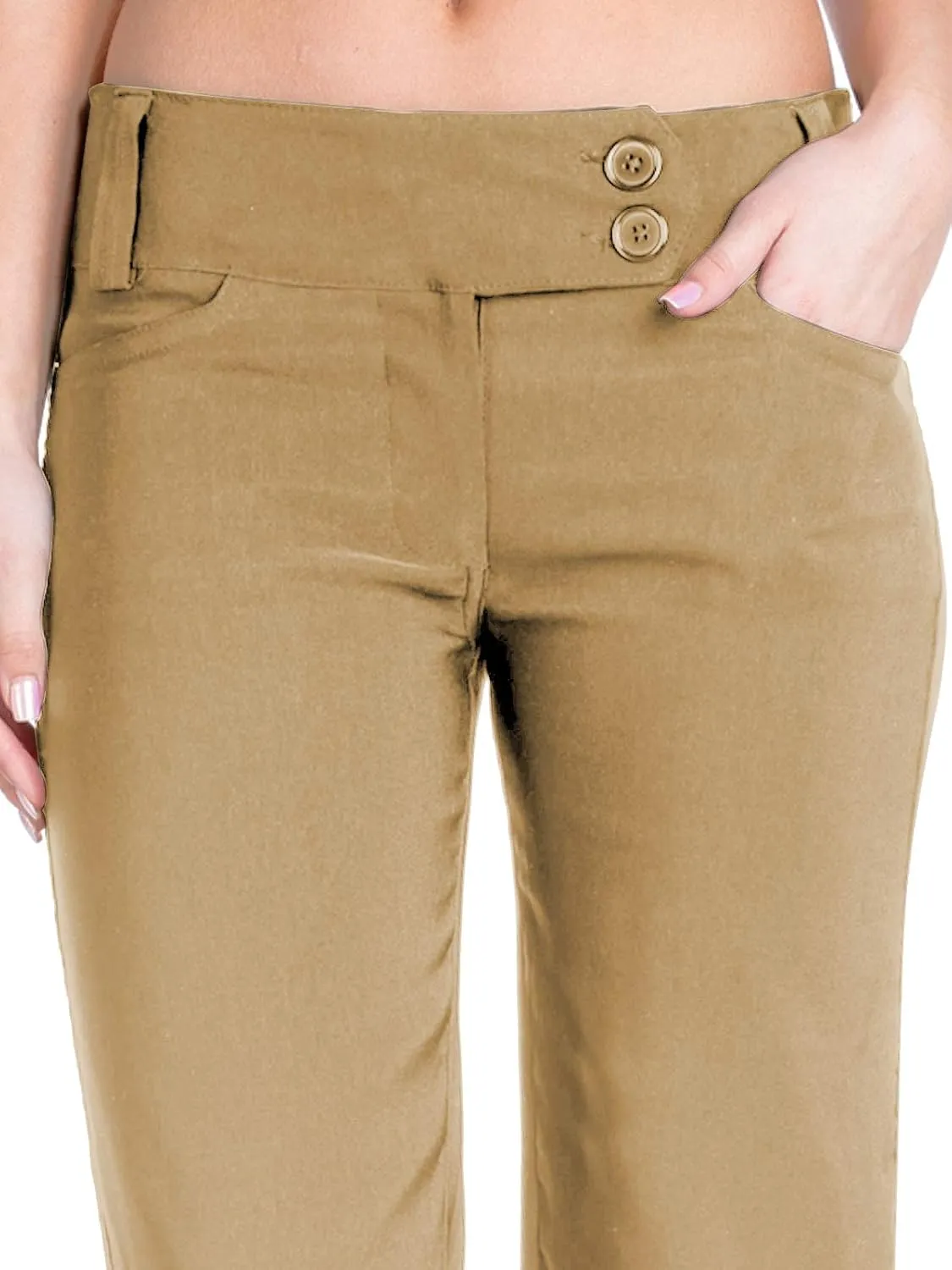 Design by Olivia Women's Relaxed Boot-Cut Office Pants Trousers Slacks