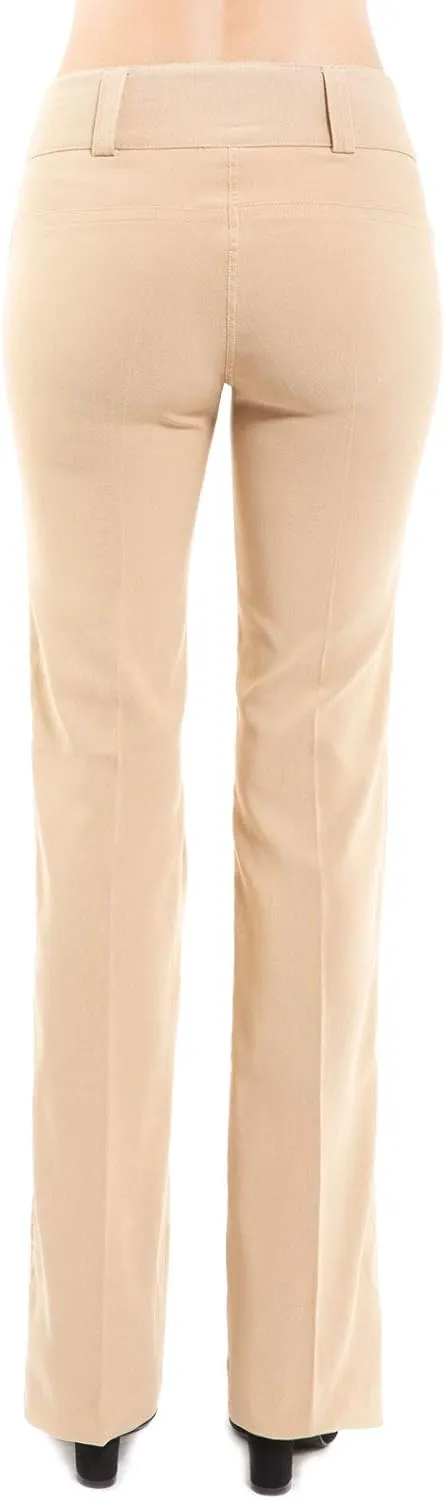 Design by Olivia Women's Relaxed Boot-Cut Office Pants Trousers Slacks