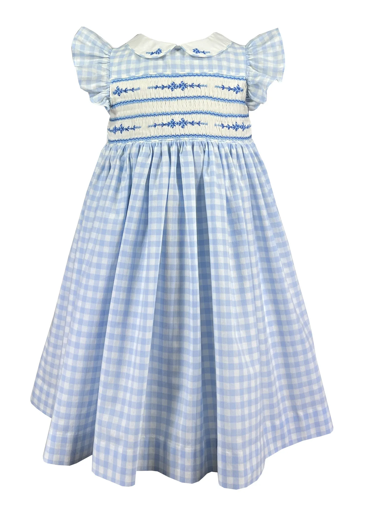 Dorothy Vichy Blue Gingham Smocked Dress