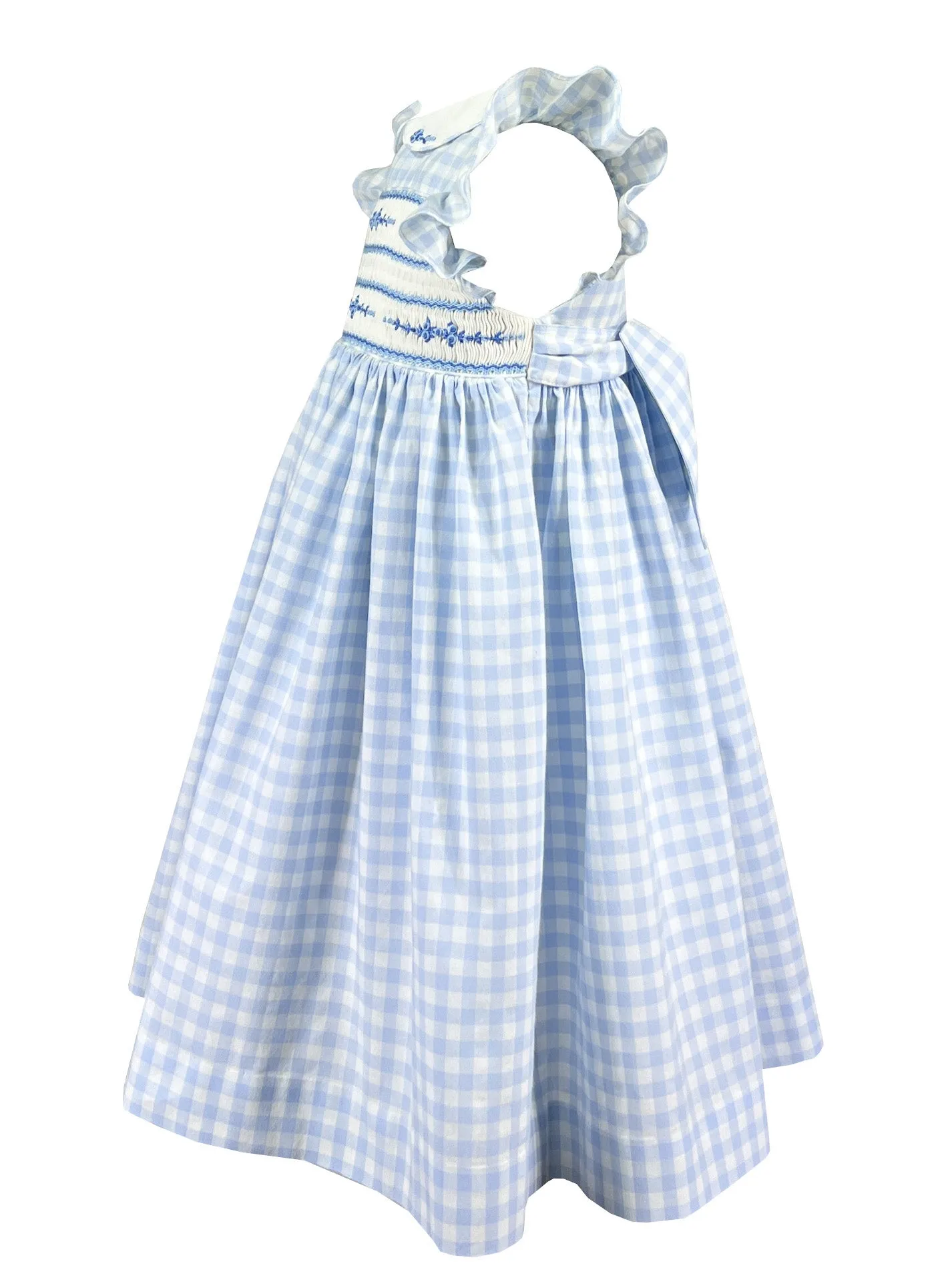 Dorothy Vichy Blue Gingham Smocked Dress