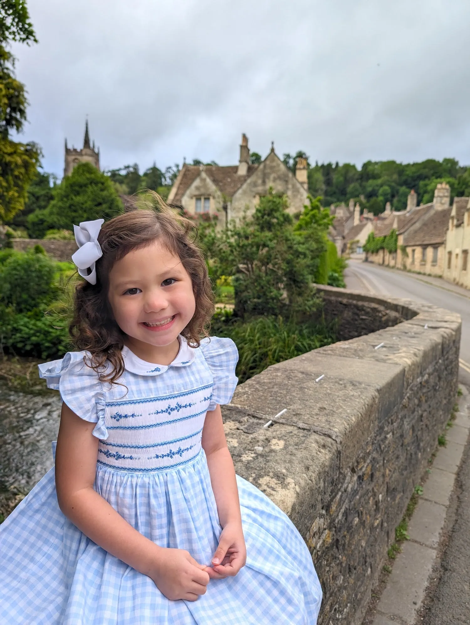 Dorothy Vichy Blue Gingham Smocked Dress