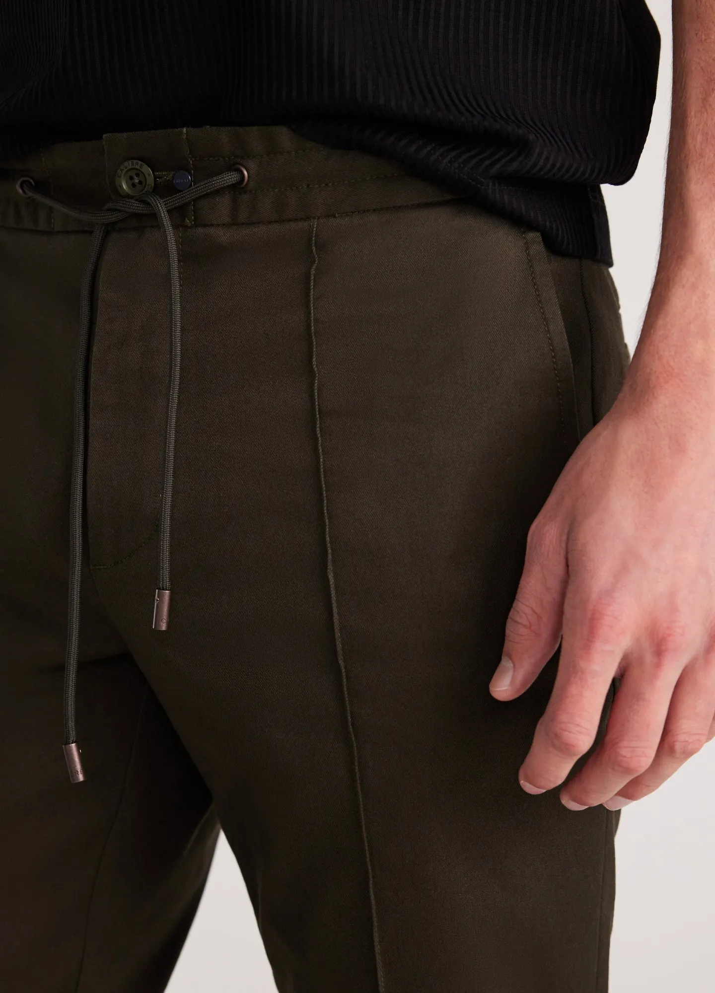 Drawstring Chinos Dark Khaki