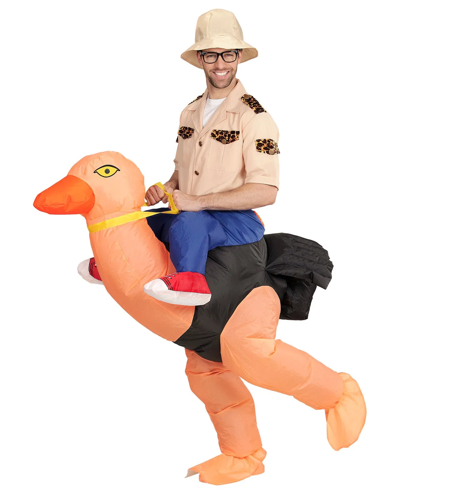 Explorer on Inflatable Ostrich Costume