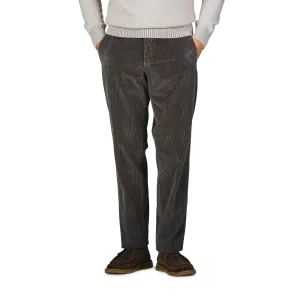 Grey Cotton Corduroy Regular Fit Chinos