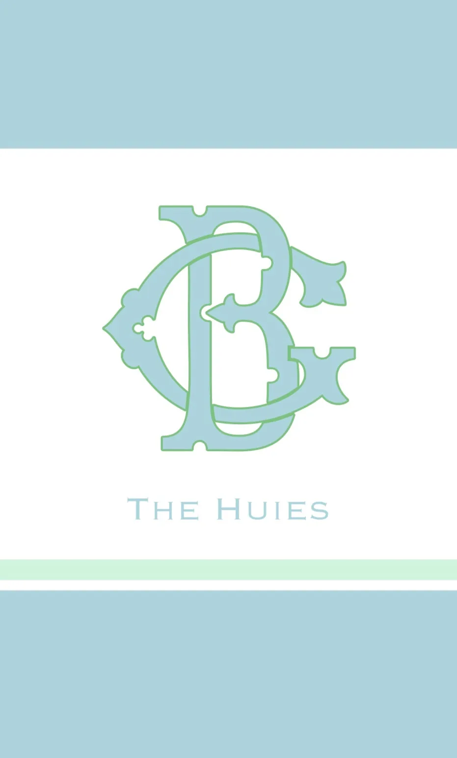 Interlocking Monogram Gift Tags in Blue