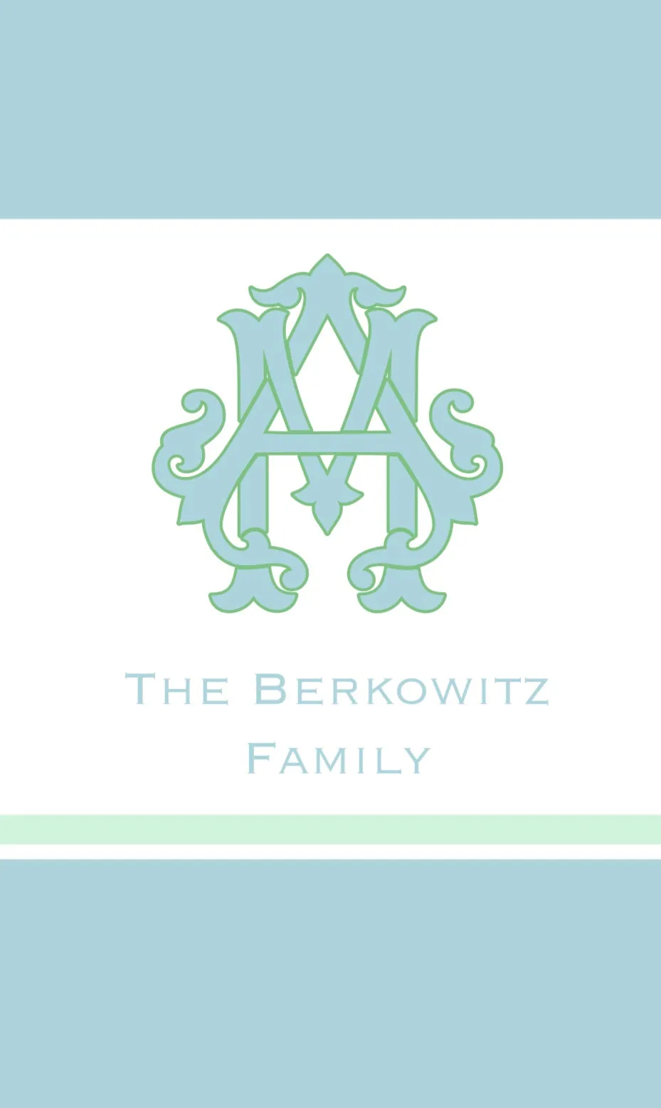 Interlocking Monogram Gift Tags in Blue