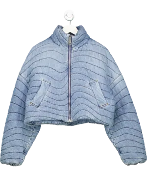 KHRISJOY Blue Quilted Denim Jacket UK M