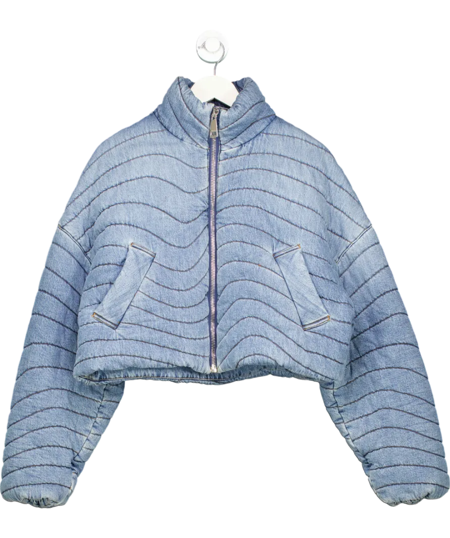 KHRISJOY Blue Quilted Denim Jacket UK M