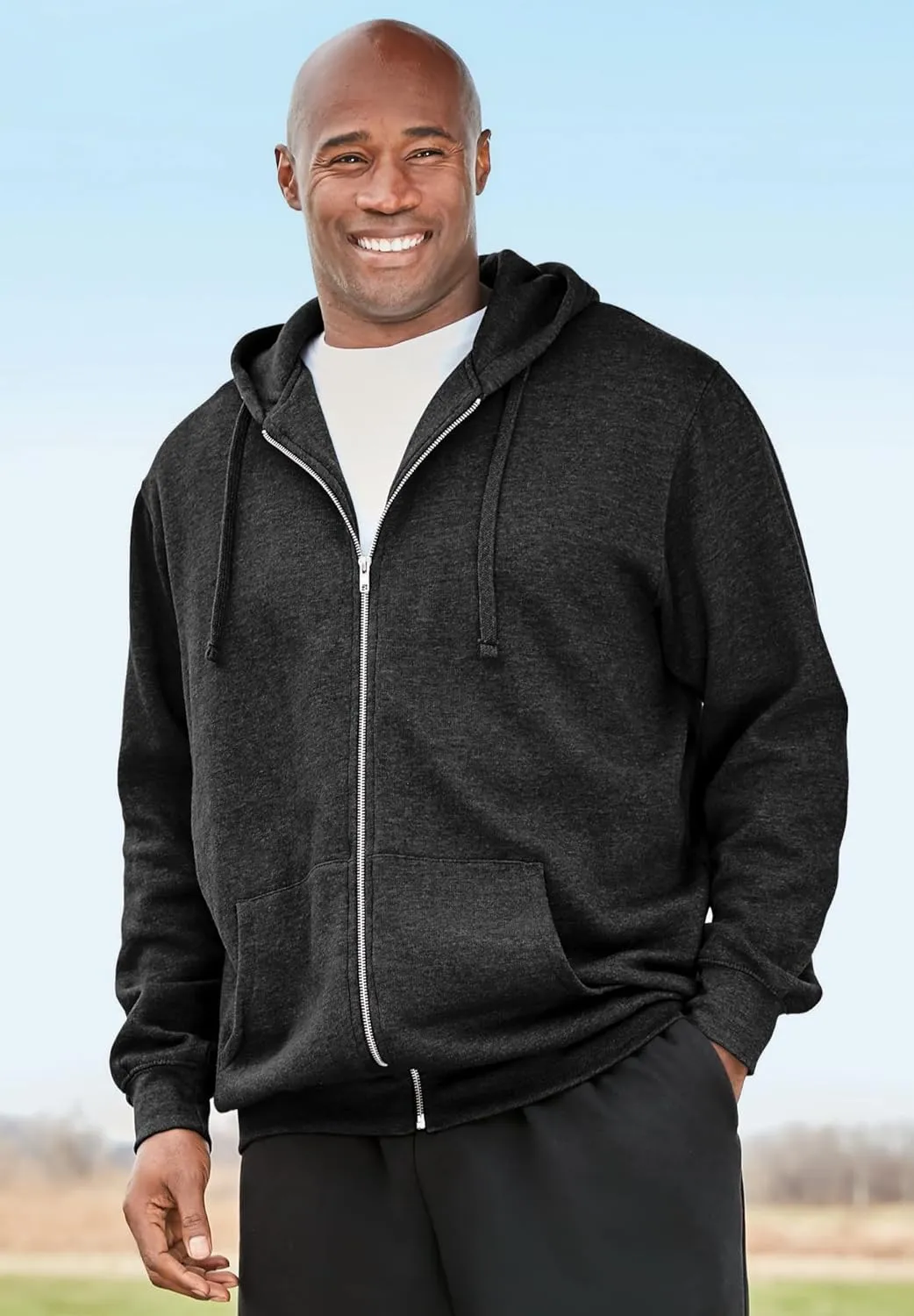KingSize Men's Big & Tall Fleece Zip-front Hoodie Jacket