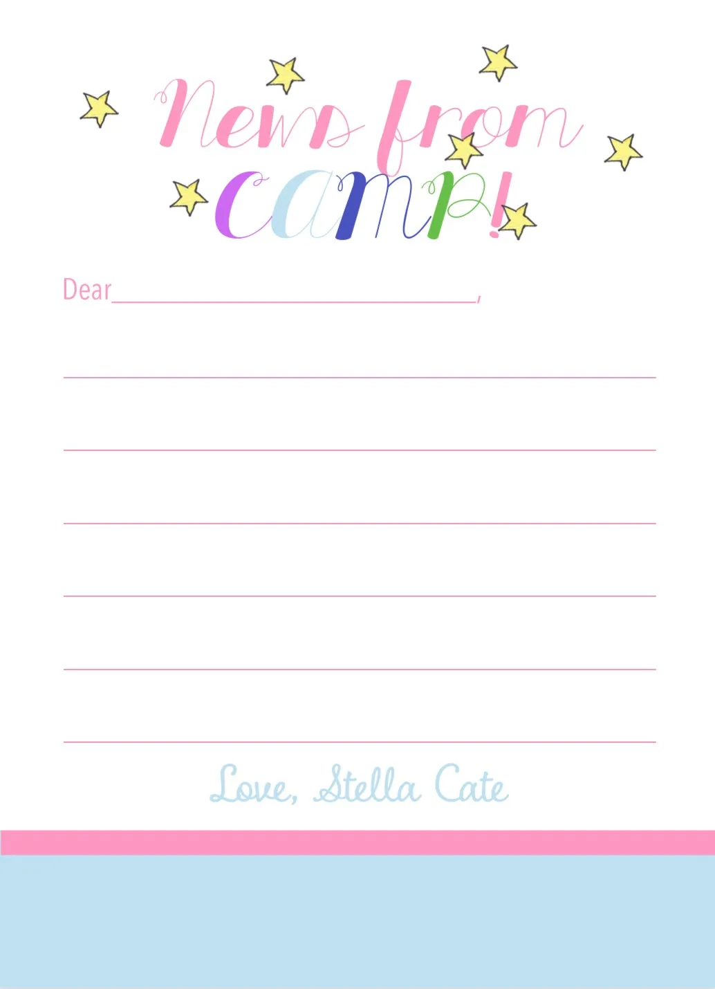 News from Camp Notepad-Lined