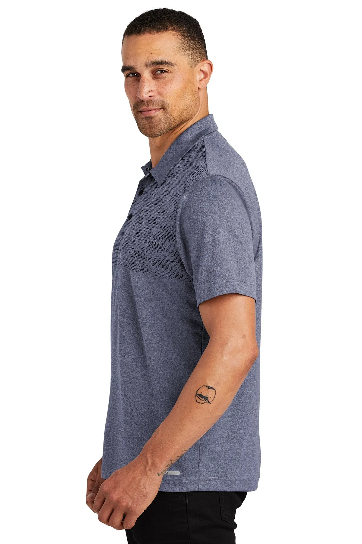 OGIO Gravitate Customized Polos, Navy Heather