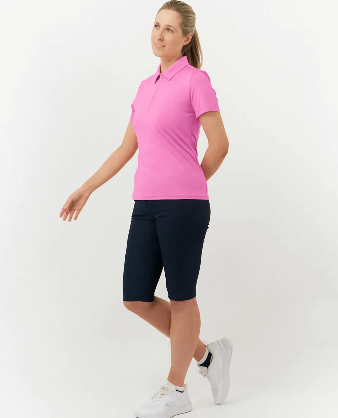 PURE GOLF Christina Cap Sleeve Polo 010 Candy Pink