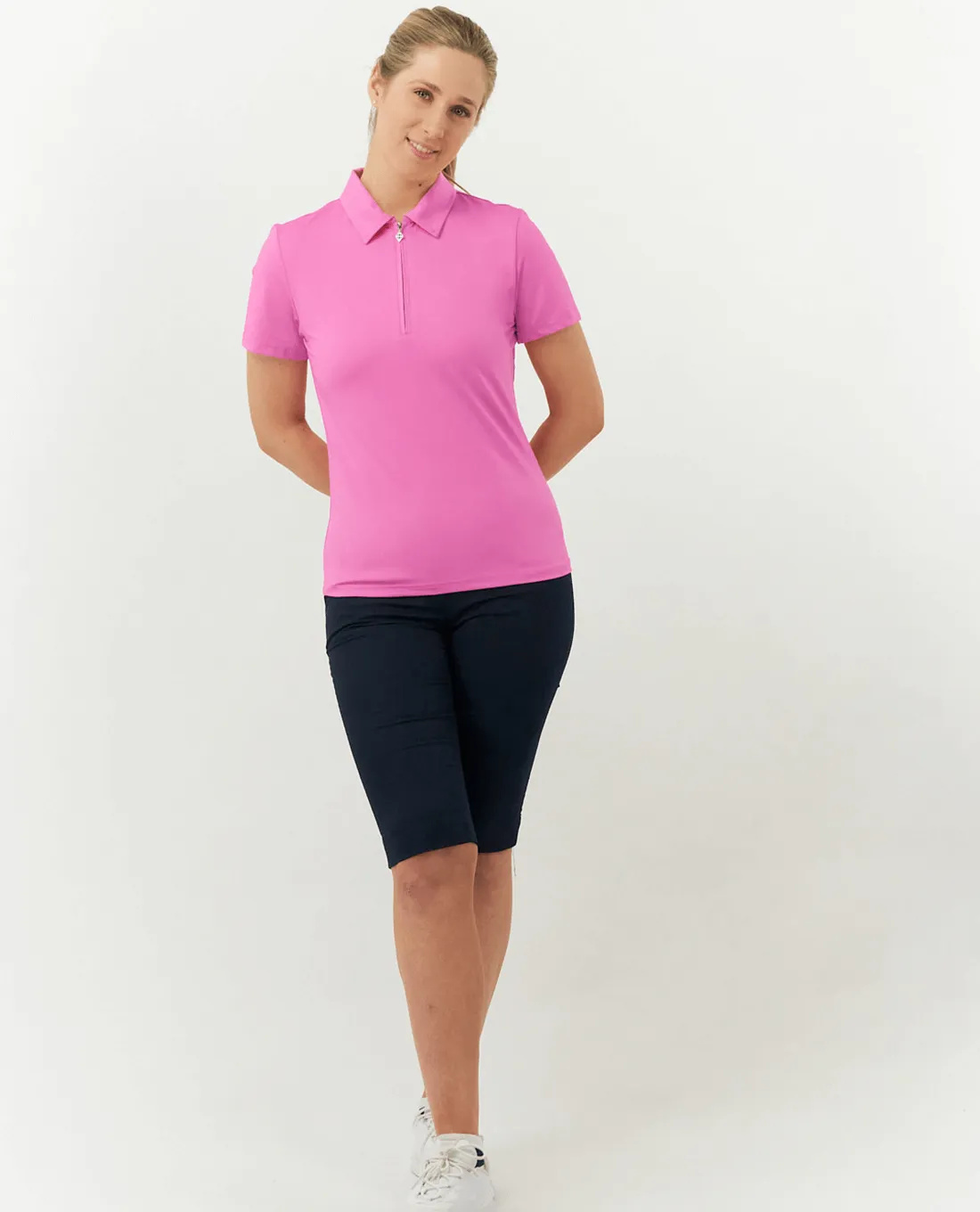 PURE GOLF Christina Cap Sleeve Polo 010 Candy Pink