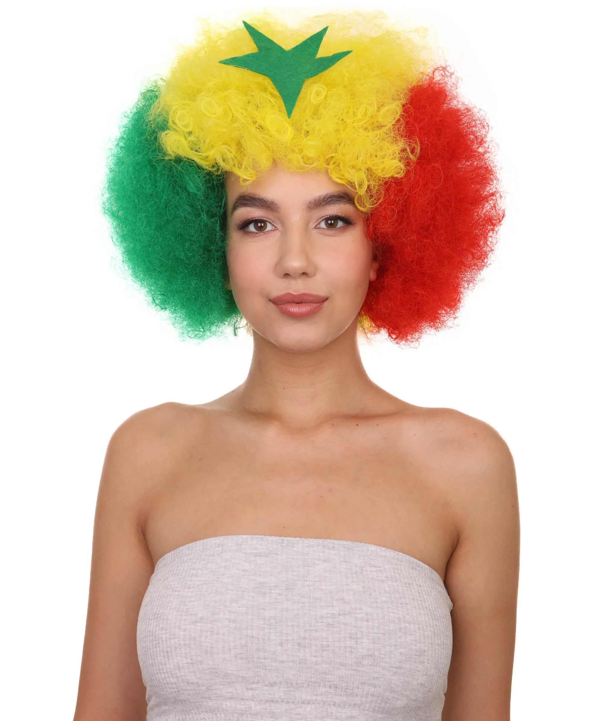 Senegal Flag Sport Afro Halloween Wig