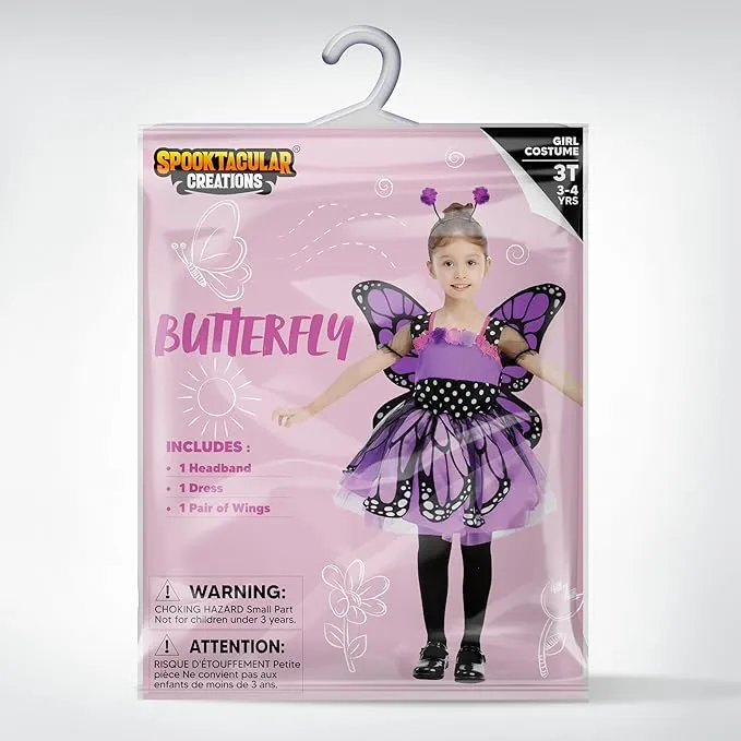 Spooktacular Creations Child Girl Butterfly Costume, Purple