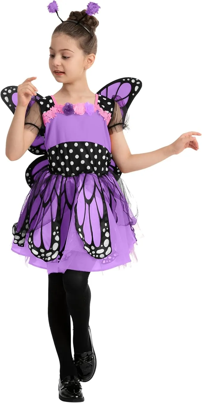 Spooktacular Creations Child Girl Butterfly Costume, Purple
