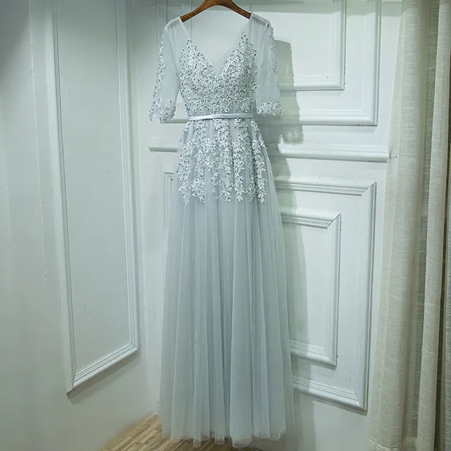 The Bride Banquet Sexy V-neck Half Sleeves Party Dress