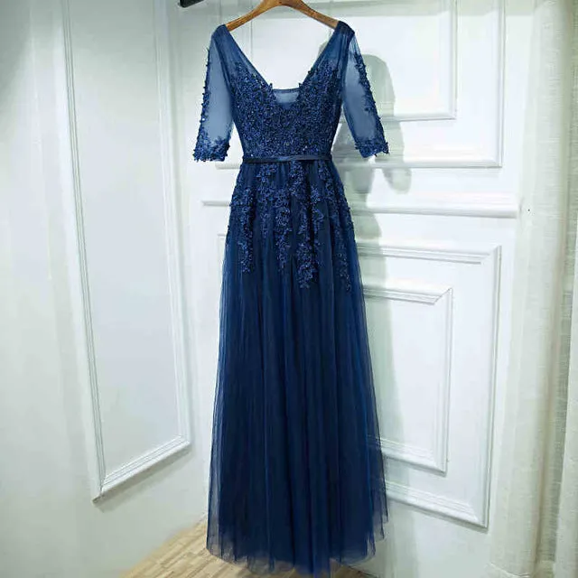The Bride Banquet Sexy V-neck Half Sleeves Party Dress