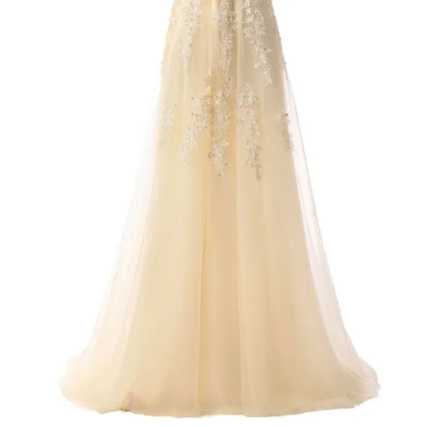 The Bride Banquet Sexy V-neck Half Sleeves Party Dress
