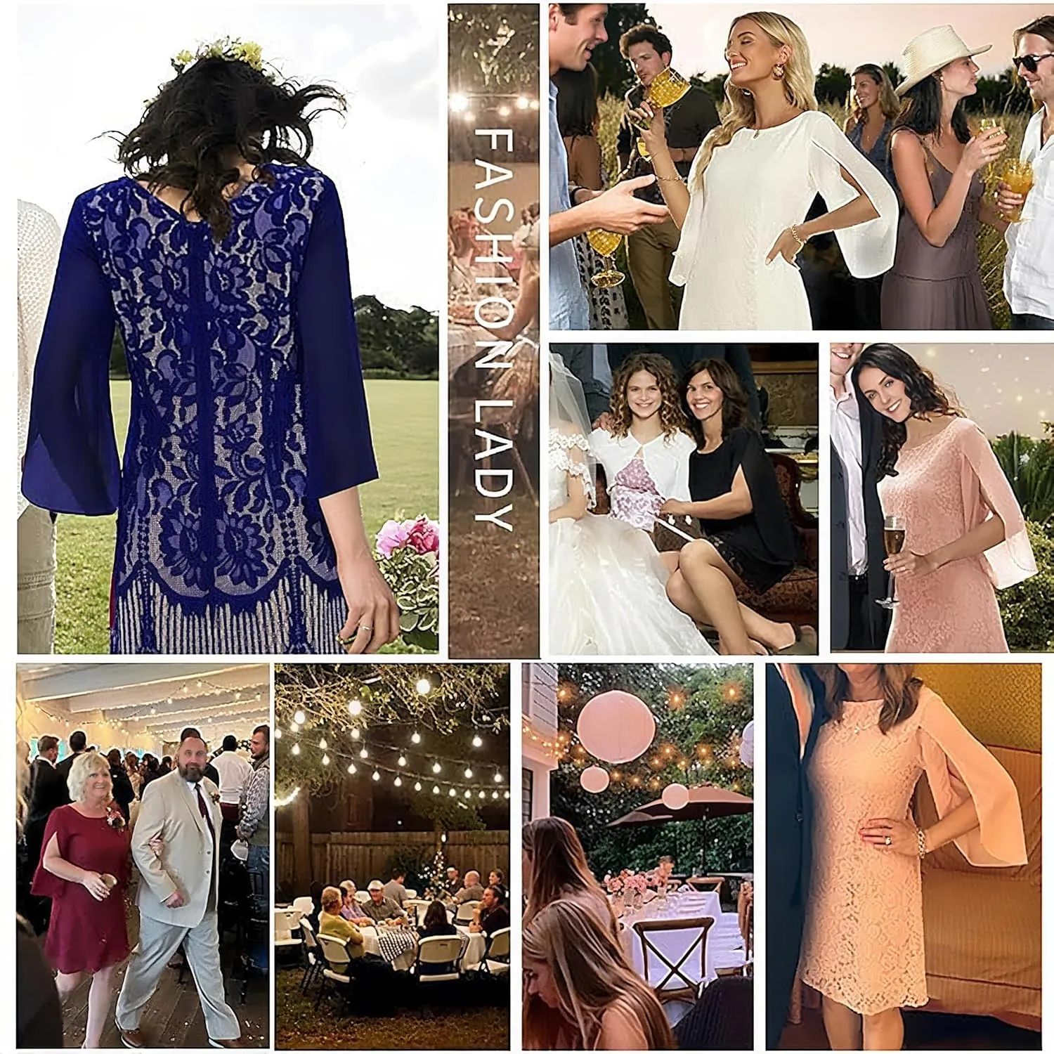 Wedding Guest Cocktail & Formal Dresses for Women - Lace Sequin Prom Evening Dress