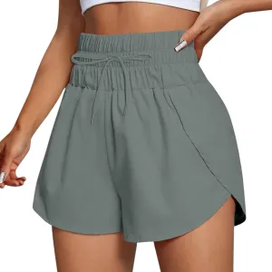 Women Casual Running Exercise Shorts Active Athletic Gym Workout Flowy Sweatpants Trendy Side Slit Casual Short Pants